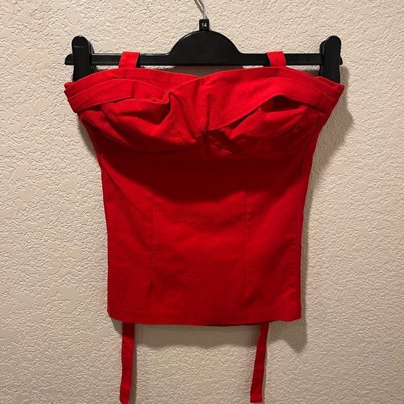 Rare NWOT Dixiefried Red Glamour Girl Vixen Vamp Top S - Picture 2 of 5